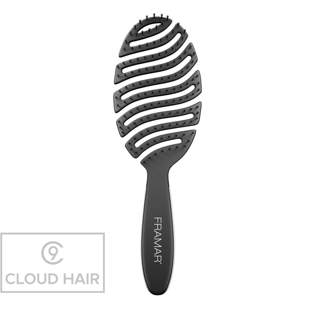 Щетка для волос распутывающая Framar Flex Brush Black гибкая Черная 30300